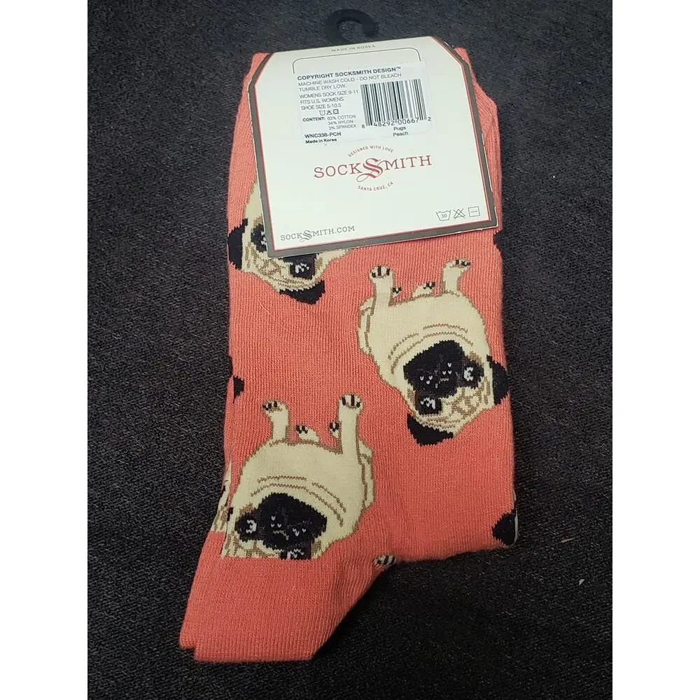 Lolita Love My Dog & Pug Life Wine Glasses Pug Decor & BNWT Socks | Doggy Lover